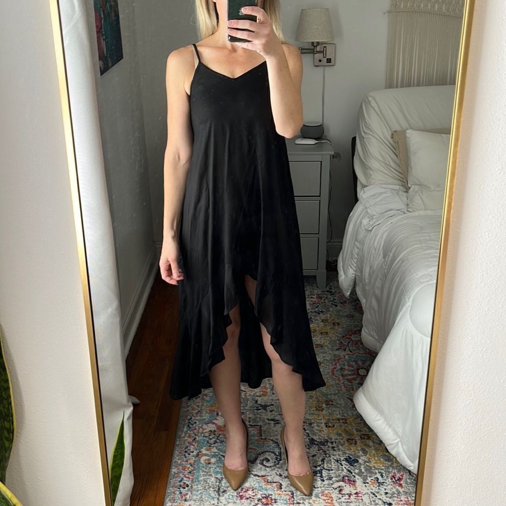 Boho Me Black High‎ Low Midi Dress Size Small